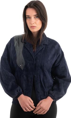 Γνήσιο Γυναικέιο Δερμάτινο Σακάκι - Z959