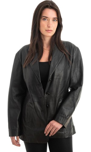 Γνήσιο Γυναικέιο Δερμάτινο Σακάκι - Z965
