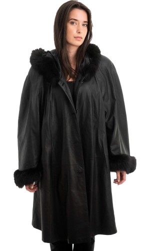 Γνήσιο Γυναικέιο Δερμάτινο Παλτό - Z966