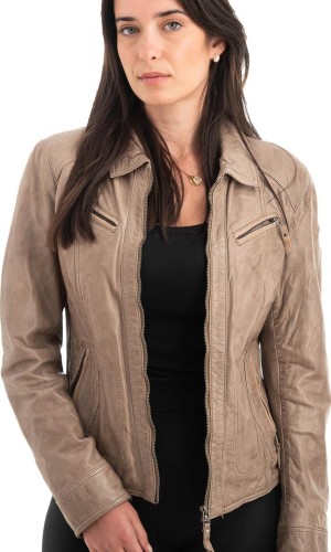 Γνήσιο Γυναικέιο Δερμάτινο Μπουφάν - Z970