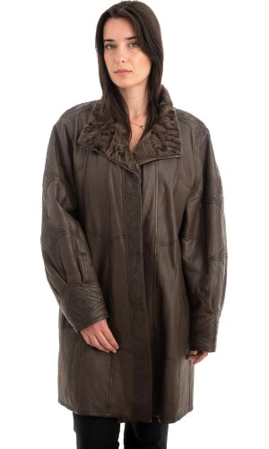 Γνήσιο Γυναικέιο Δερμάτινο Μπουφάν - Z971