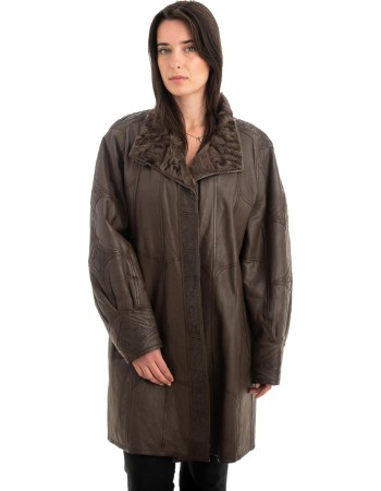 Γνήσιο Γυναικέιο Δερμάτινο Μπουφάν - Z971