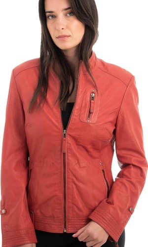 Γνήσιο Γυναικέιο Δερμάτινο Μπουφάν - Z972