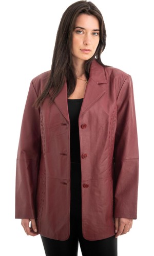 Γνήσιο Γυναικέιο Δερμάτινο Σακάκι - Z973