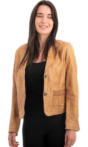 Γνήσιο Γυναικέιο Δερμάτινο Σακάκι - Z978