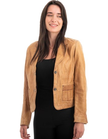 Γνήσιο Γυναικέιο Δερμάτινο Σακάκι - Z978