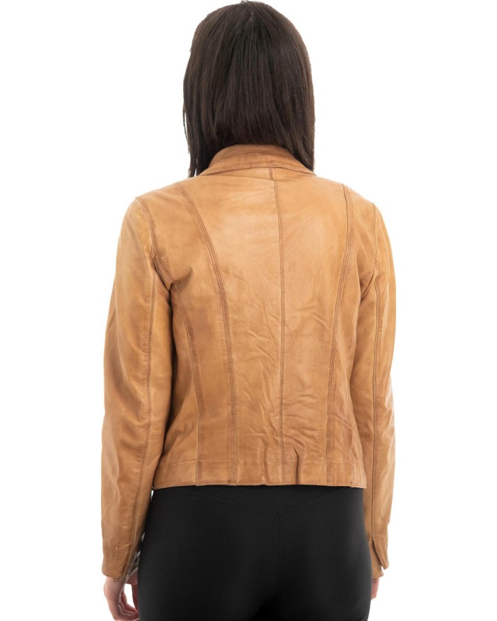 Γνήσιο Γυναικέιο Δερμάτινο Σακάκι - Z978