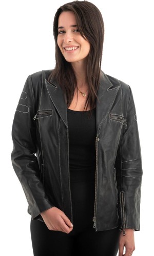 Γνήσιο Γυναικέιο Δερμάτινο Μπουφάν - Z979