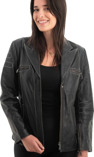 Γνήσιο Γυναικέιο Δερμάτινο Μπουφάν - Z979