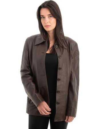 Γνήσιο Γυναικέιο Δερμάτινο Σακάκι - Z981