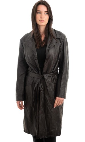 Γνήσιο Γυναικέιο Δερμάτινο Παλτό - Z982