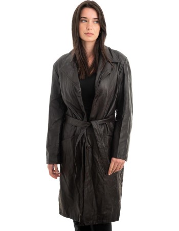 Γνήσιο Γυναικέιο Δερμάτινο Παλτό - Z982