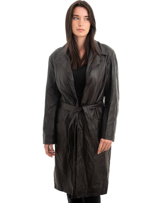 Γνήσιο Γυναικέιο Δερμάτινο Παλτό - Z982