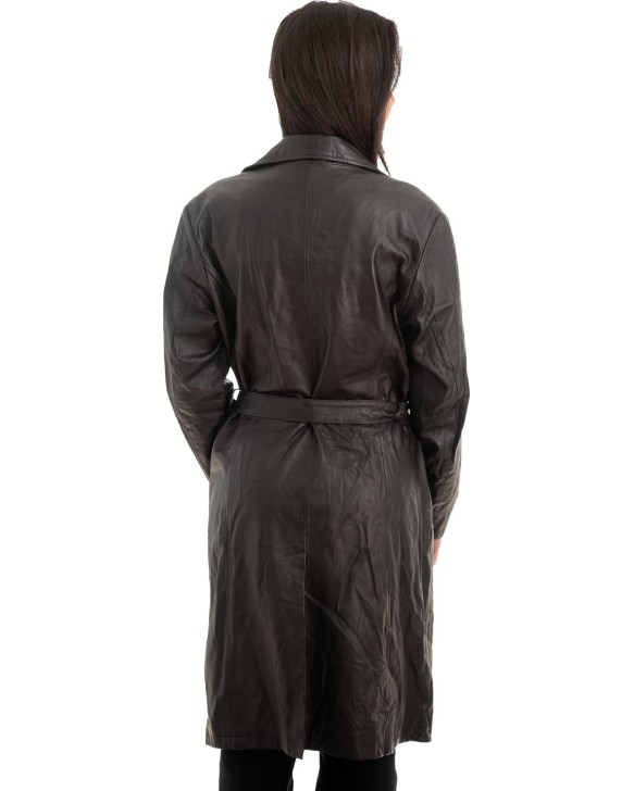 Γνήσιο Γυναικέιο Δερμάτινο Παλτό - Z982