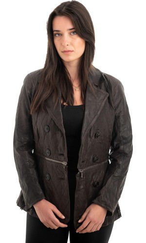 Γνήσιο Γυναικέιο Δερμάτινο Σακάκι - Z983