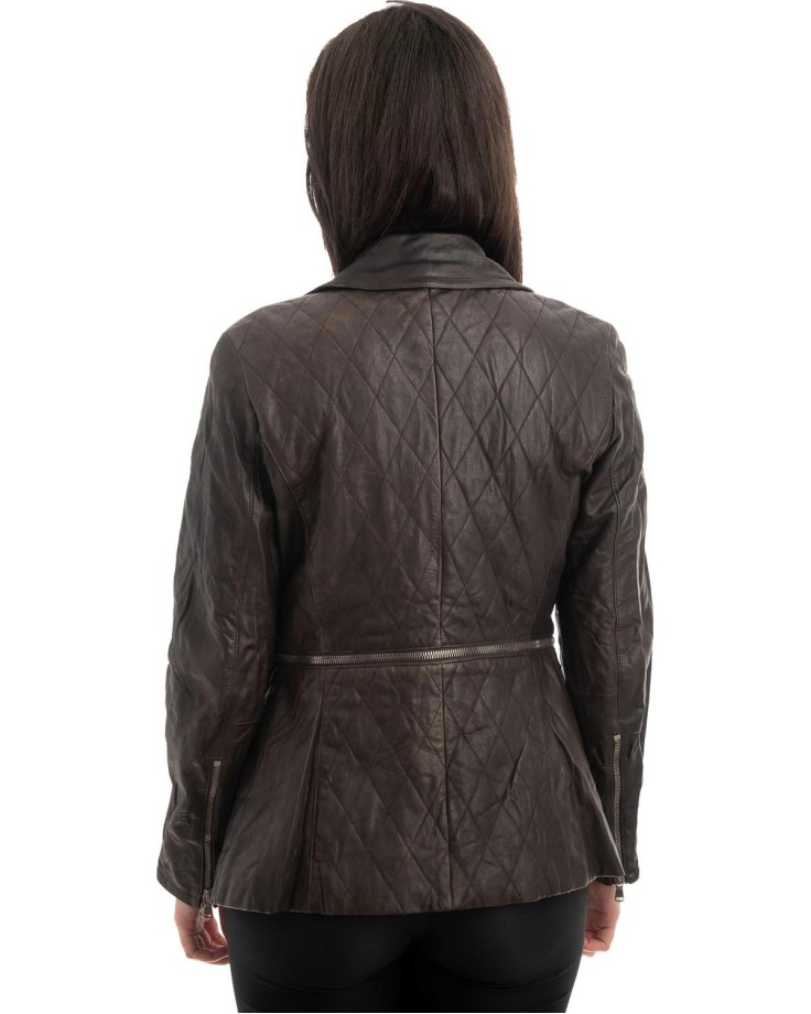 Γνήσιο Γυναικέιο Δερμάτινο Σακάκι - Z983