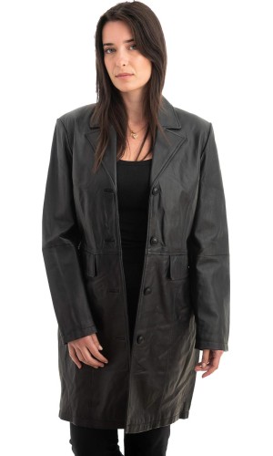 Γνήσιο Γυναικέιο Δερμάτινο Παλτό - Z986