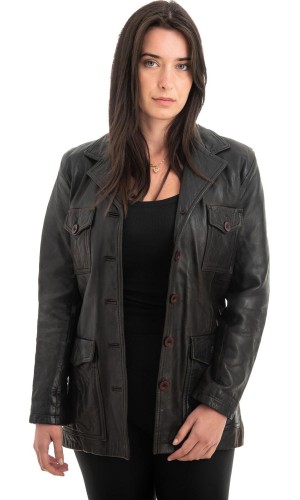 Γνήσιο Γυναικέιο Δερμάτινο Σακάκι - Z989