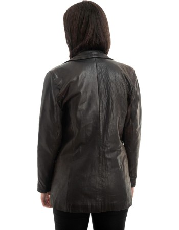 Γνήσιο Γυναικέιο Δερμάτινο Σακάκι - Z989