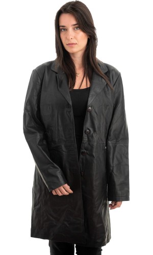 Γνήσιο Γυναικέιο Δερμάτινο Παλτό - Z990