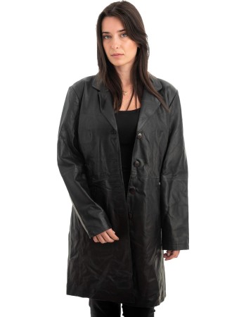 Γνήσιο Γυναικέιο Δερμάτινο Παλτό - Z990