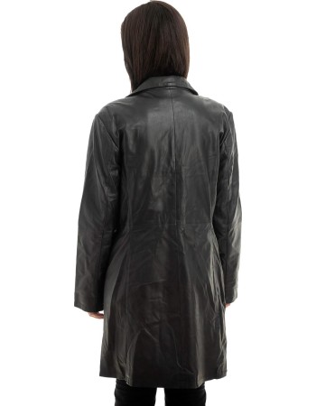 Γνήσιο Γυναικέιο Δερμάτινο Παλτό - Z990