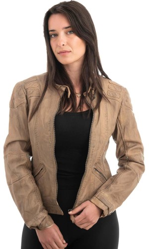 Γνήσιο Γυναικέιο Δερμάτινο Μπουφάν - Z994