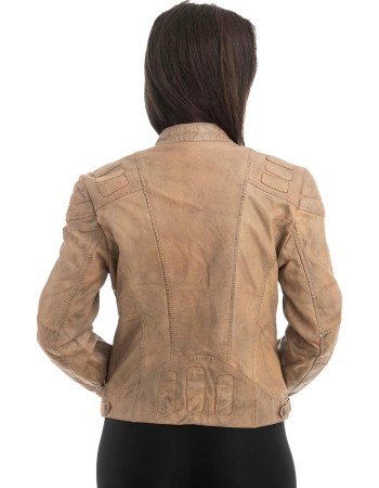 Γνήσιο Γυναικέιο Δερμάτινο Μπουφάν - Z994