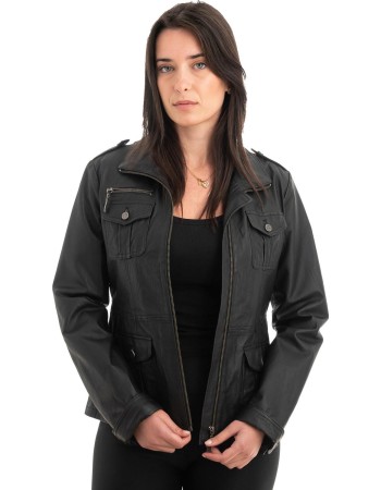 Γνήσιο Γυναικέιο Δερμάτινο Μπουφάν - Z996