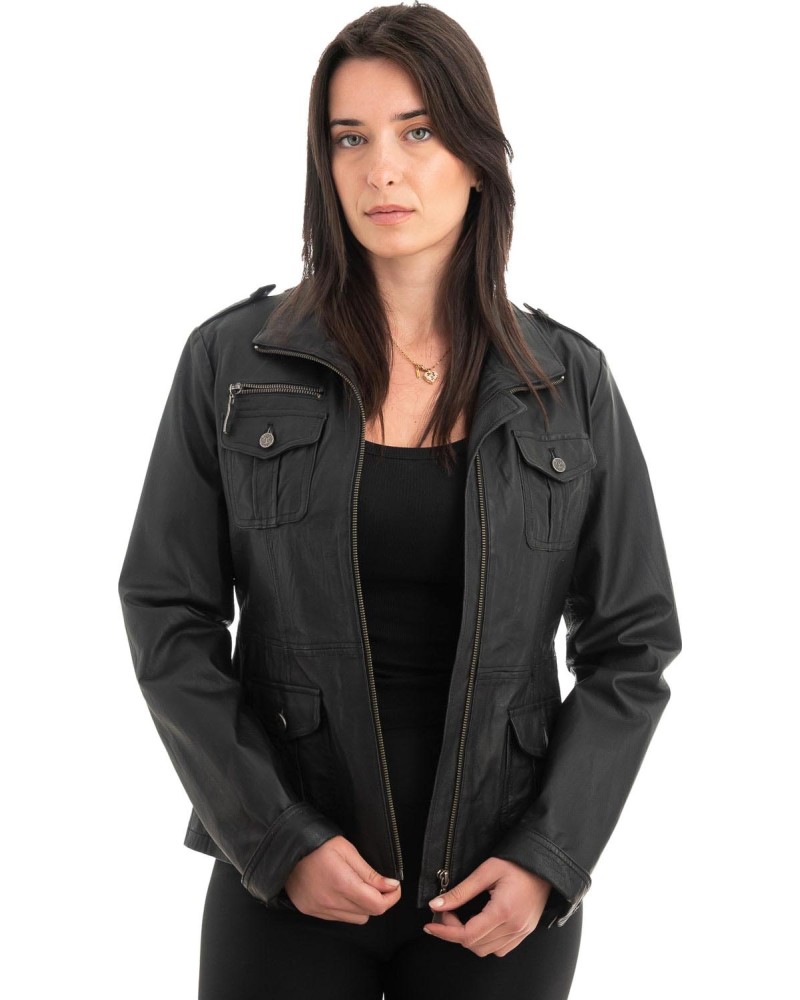 Γνήσιο Γυναικέιο Δερμάτινο Μπουφάν - Z996