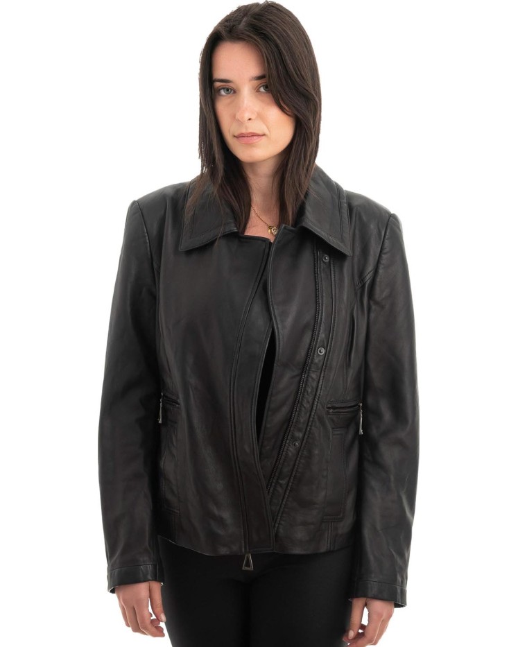 Γνήσιο Γυναικέιο Δερμάτινο Μπουφάν - Z998